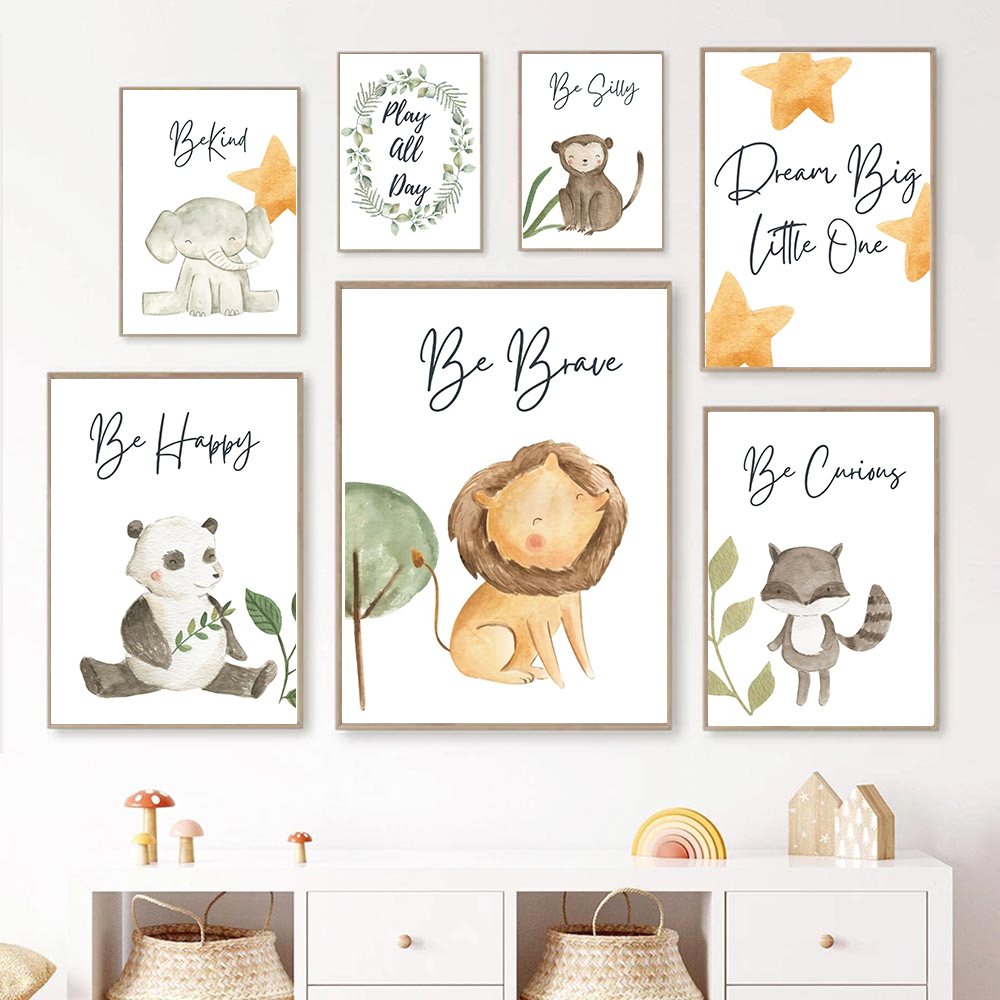 Neutral Jungle Nursery Wall Ar - огляд і ціна Baby Nursery Jungle Animals