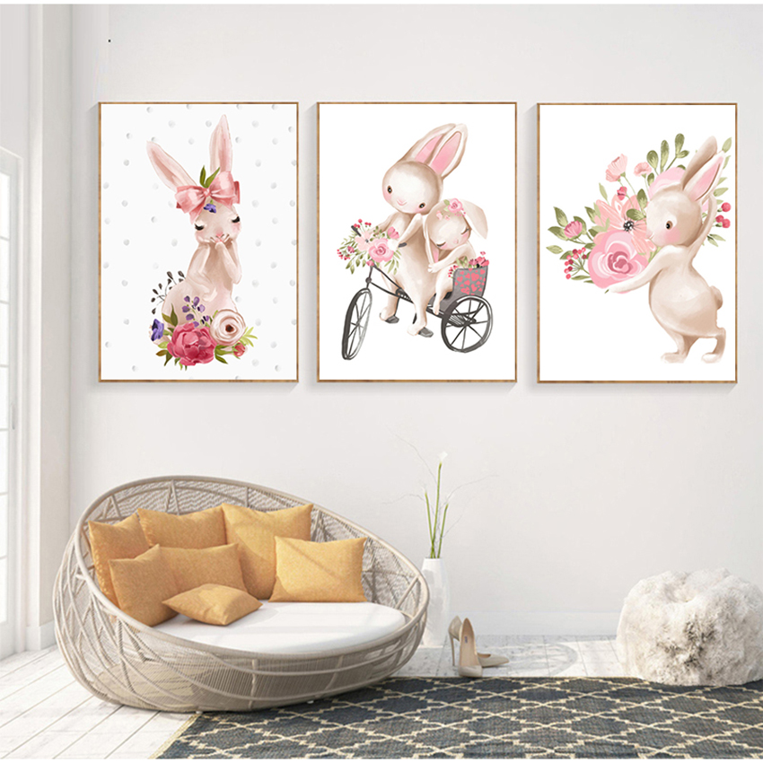 Pink Flowers Cartoon Picture G - огляд і ціна Baby Nursery Decor Girl
