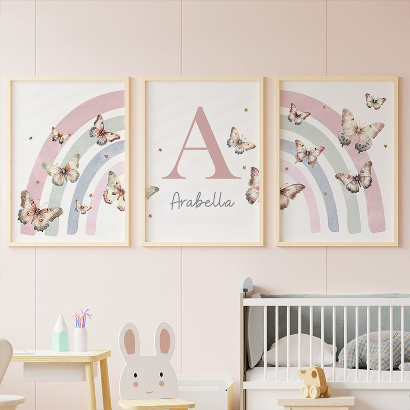 Pink Rainbow Butterfly Custom  - огляд і ціна Baby Nursery Decor Girl