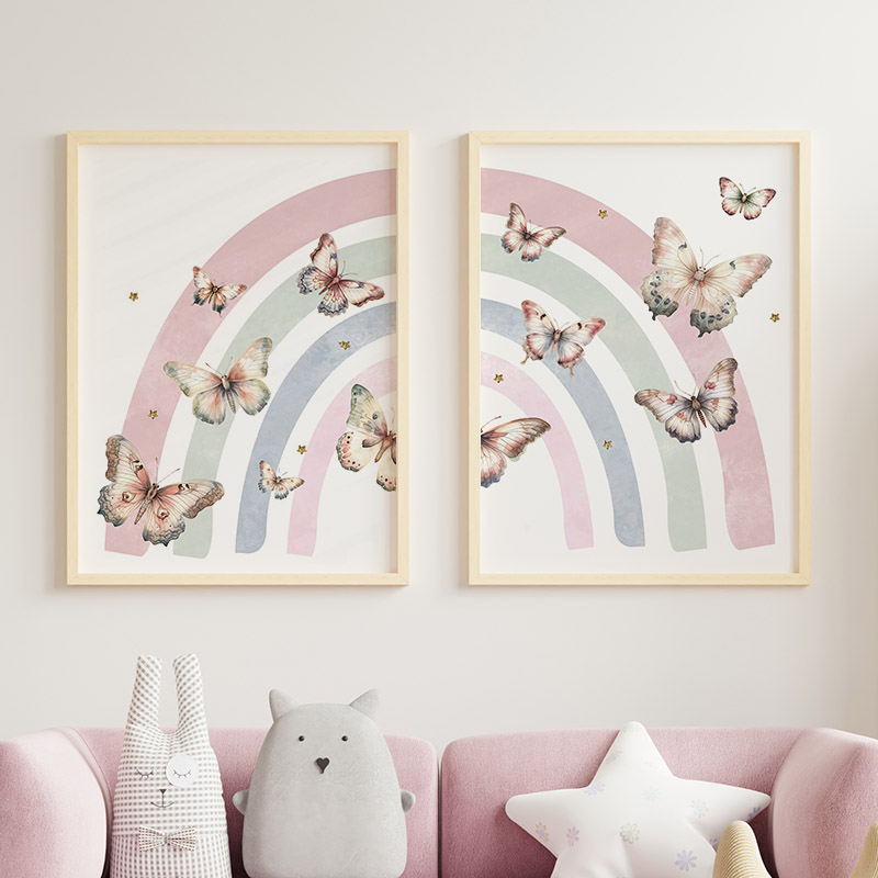 Pink Rainbow Butterfly Custom  - огляд і ціна Baby Nursery Decor Girl