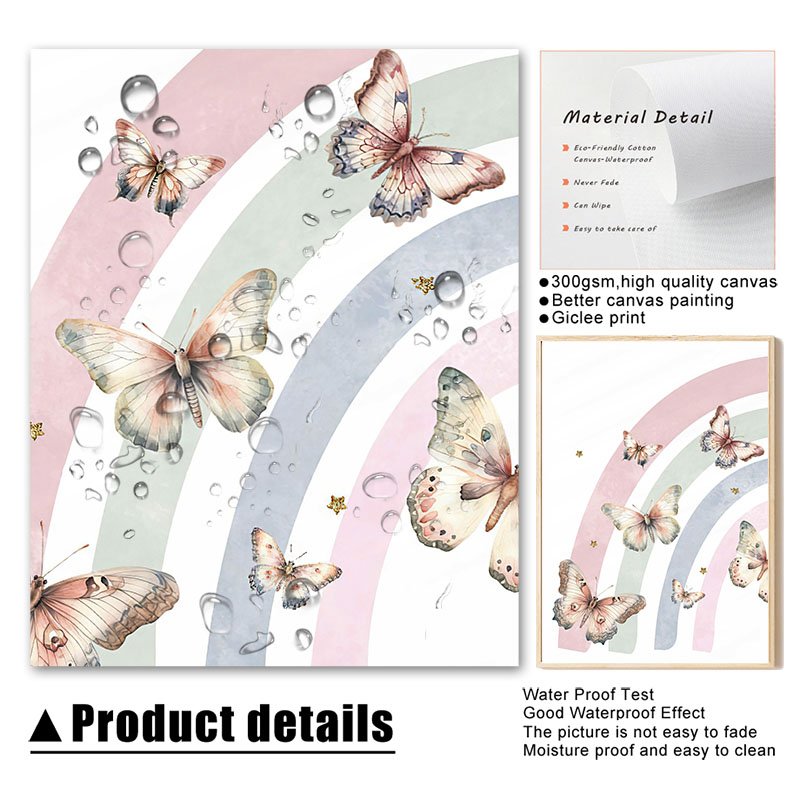 Pink Rainbow Butterfly Custom  - огляд і ціна Baby Nursery Decor Girl