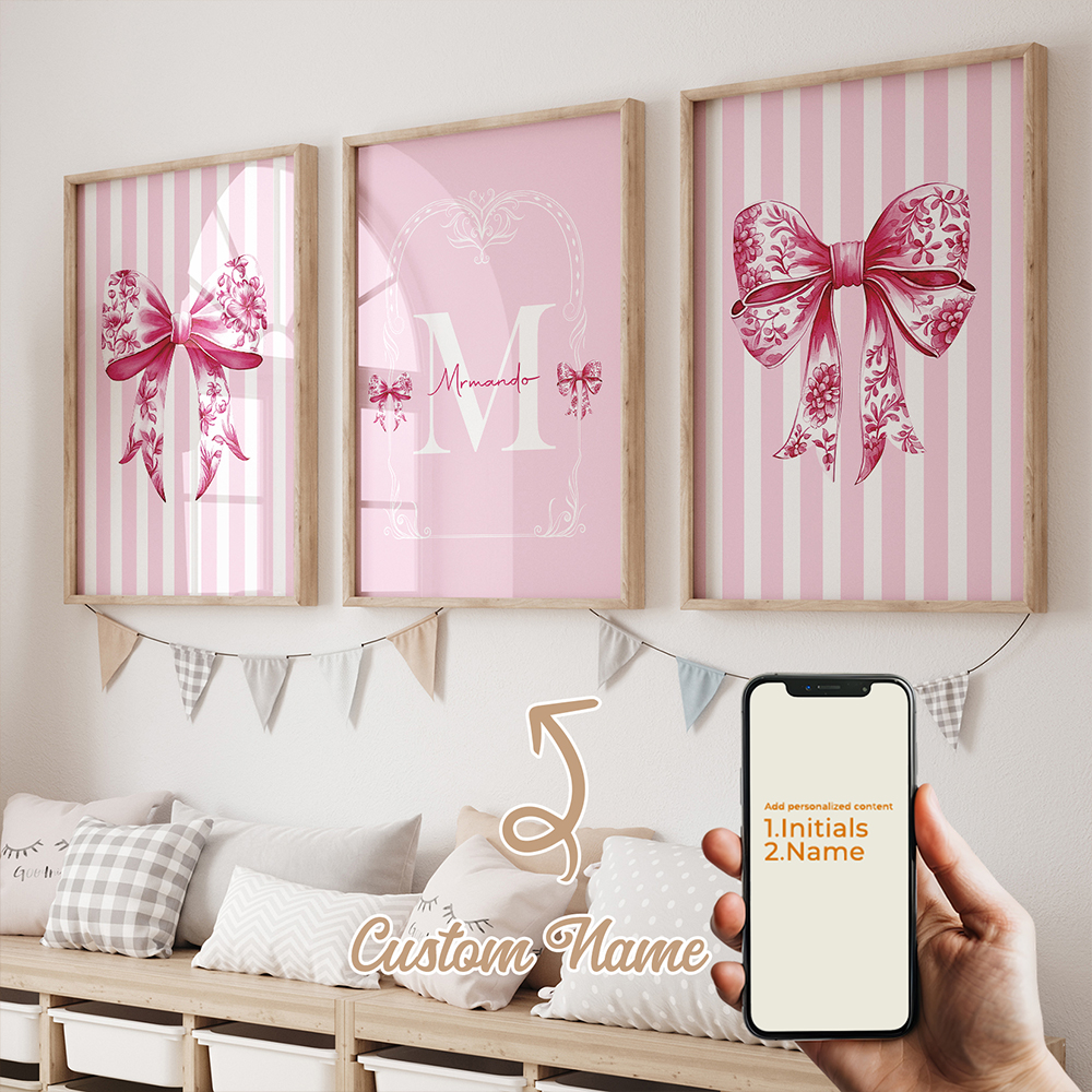 3pcs Personalized Custom Name  - огляд і ціна Baby Nursery Decor Girl
