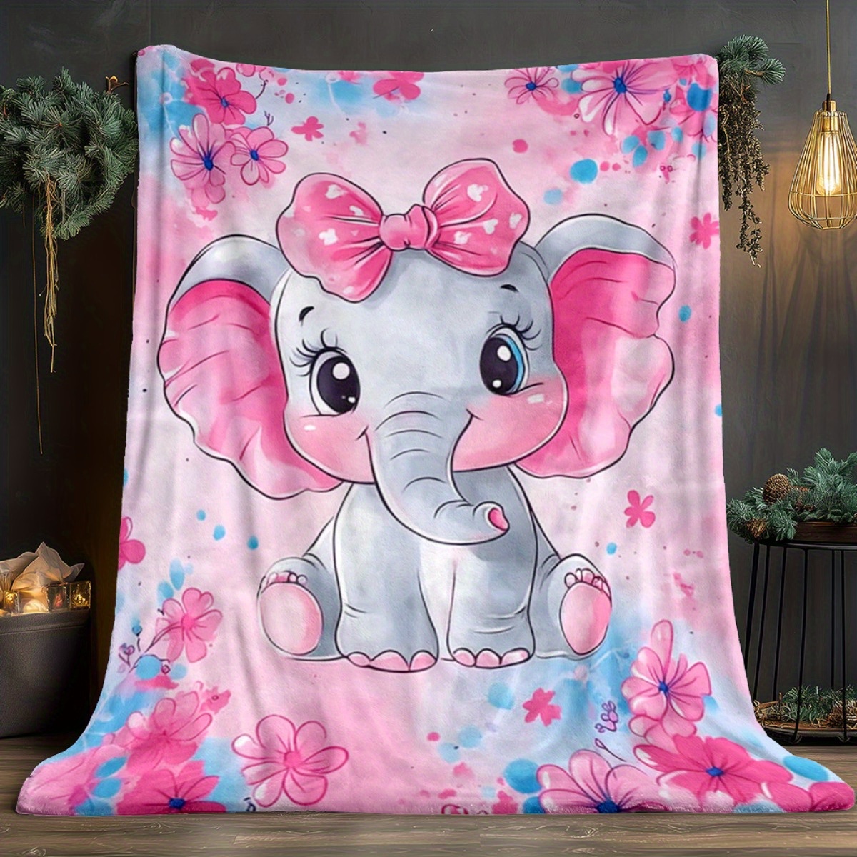 1pc Cute Pink Elephant with Bo - огляд і ціна Baby Nursery Elephant Theme