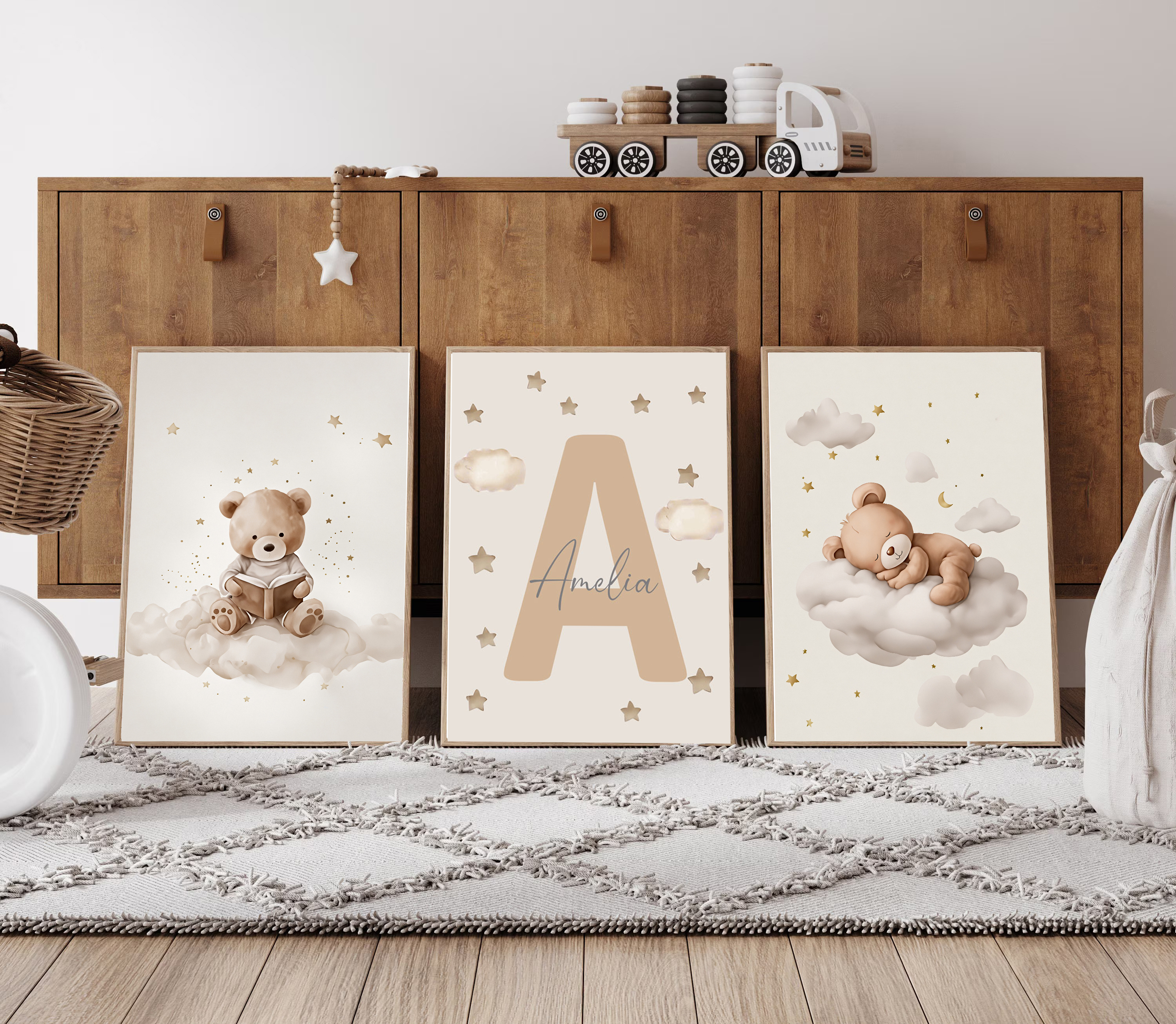 3pcs/set Bohemian Teddy Bear A - огляд і ціна Baby Nursery Name