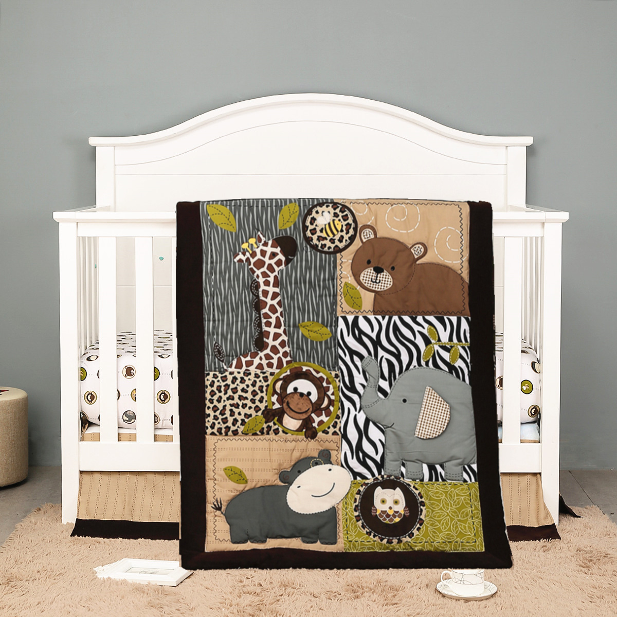 3Pcs Embroidered Newborn Baby  - огляд і ціна Baby Nursery Jungle Animals